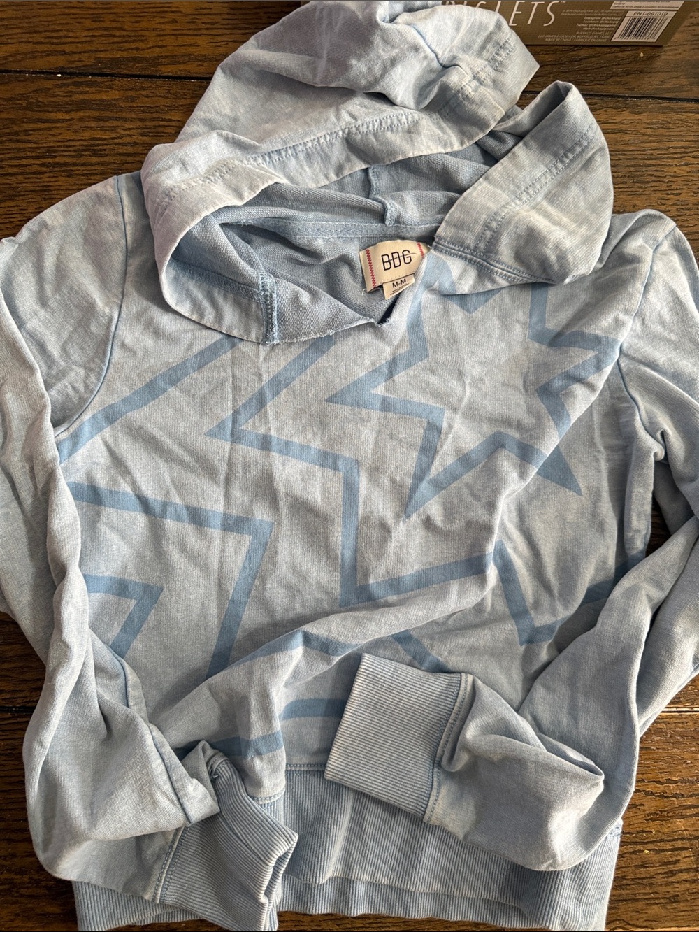 BDG Light Blue Star Pullover Hoodie